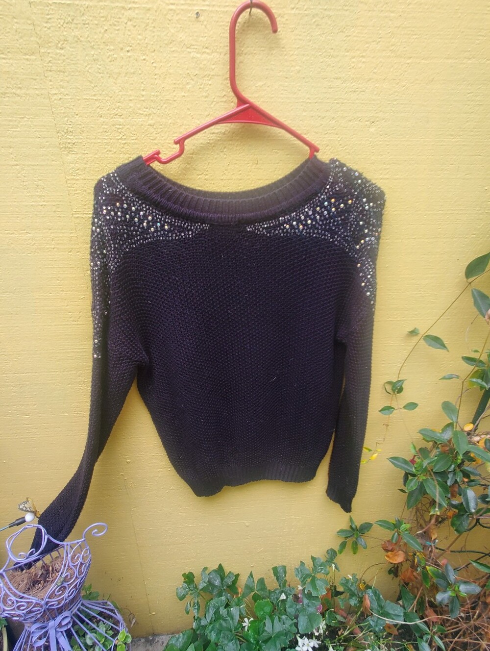 Embellished Black Women’s Sweater